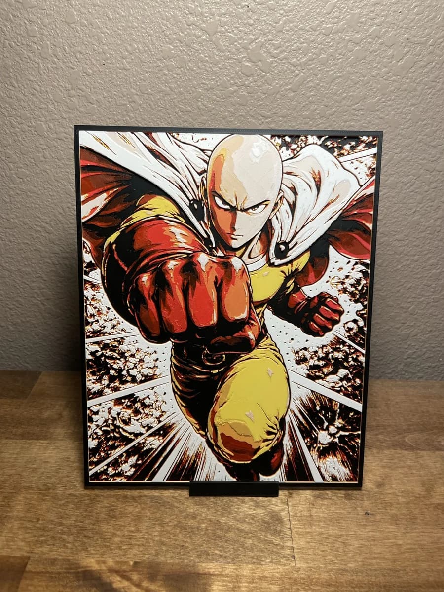 One Punch Man - ONE PUNCH by Cloudy Nostalgia HueForge model: One Punch Man - ONE PUNCH by Cloudy Nostalgia