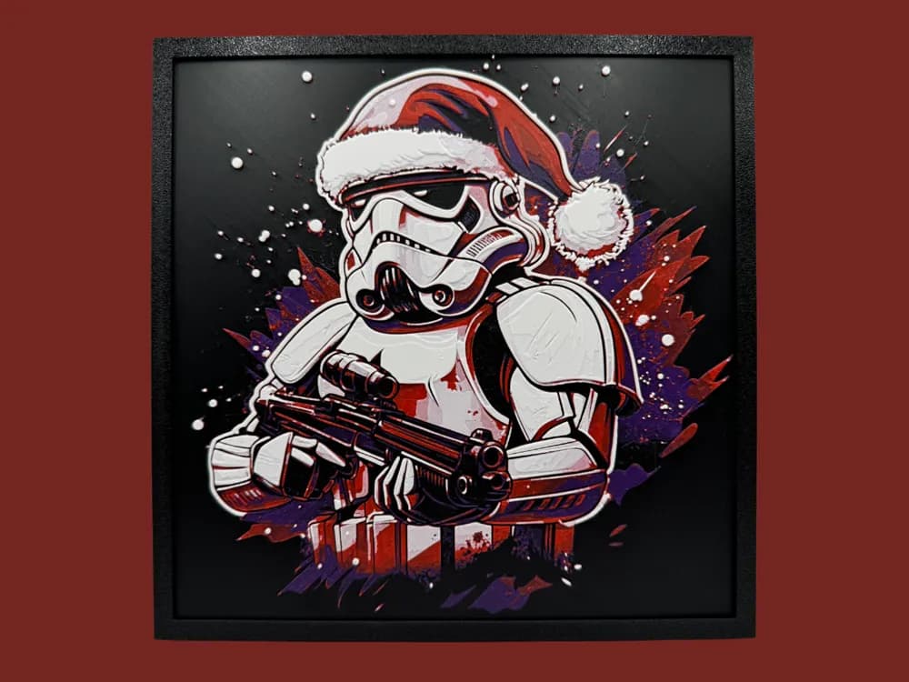 Storm Trooper - Santa Hat - Star Wars Hueforge by Canadian Gamer HueForge model: Storm Trooper - Santa Hat - Star Wars Hueforge by Canadian Gamer