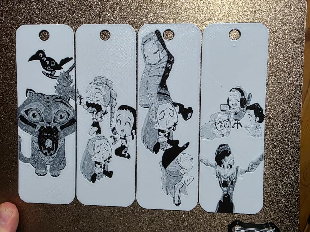 K-Pop Demon Hunter Fan Art Bookmarks 2 color NOAMS by AirMechDesigns HueForge model: K-Pop Demon Hunter Fan Art Bookmarks 2 color NOAMS by AirMechDesigns