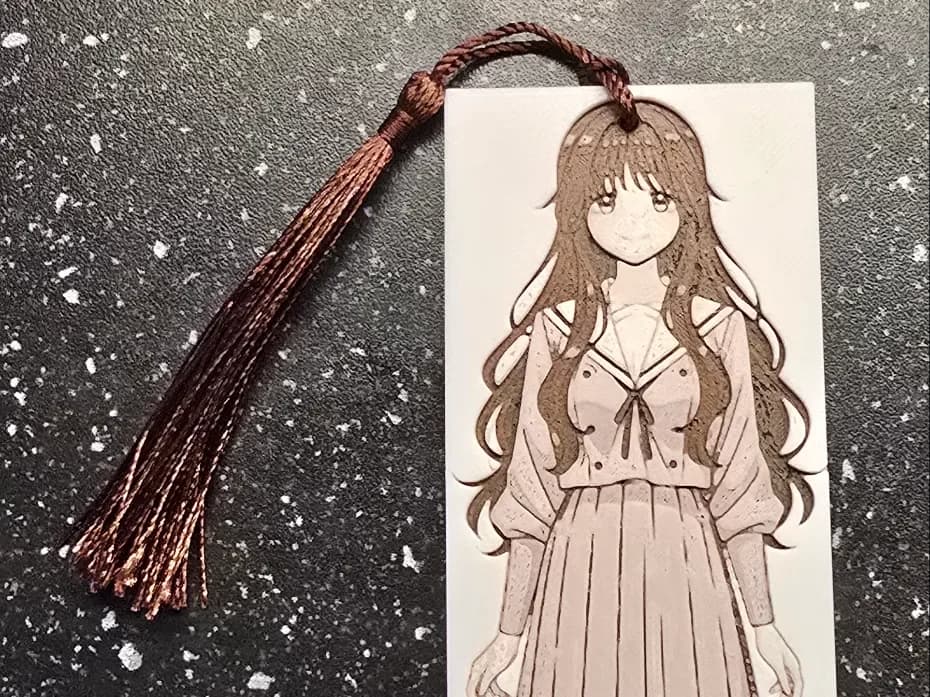 Bloom Kaoruko bookmark by 3D-Mentiel HueForge model: Bloom Kaoruko bookmark by 3D-Mentiel