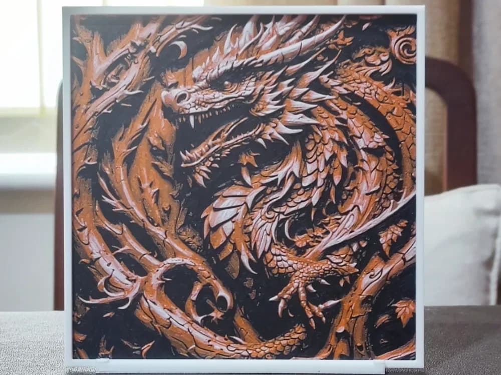 HueForge model: Wood Carving Dragon - HueForge 3 Color by BoDad
