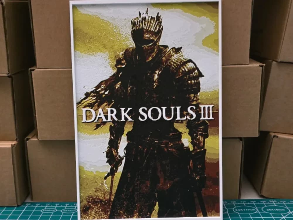Dark Souls III Poster - Hueforge Art by Lumpy3D HueForge model: Dark Souls III Poster - Hueforge Art by Lumpy3D