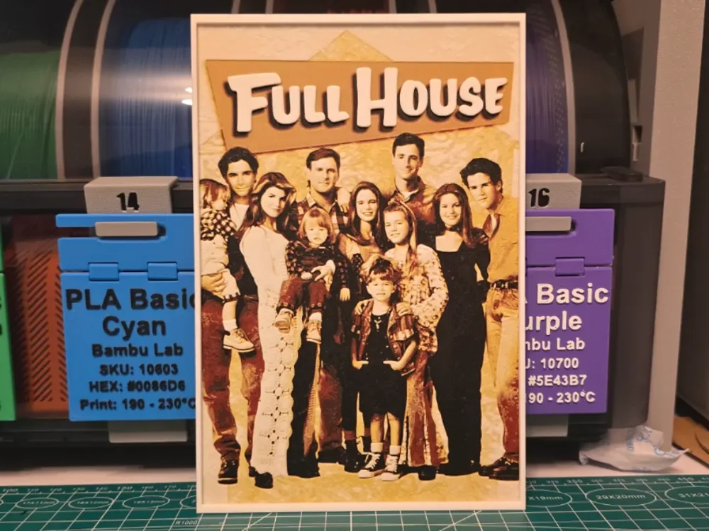 Full House Poster - Hueforge Art by Lumpy3D HueForge model: Full House Poster - Hueforge Art by Lumpy3D