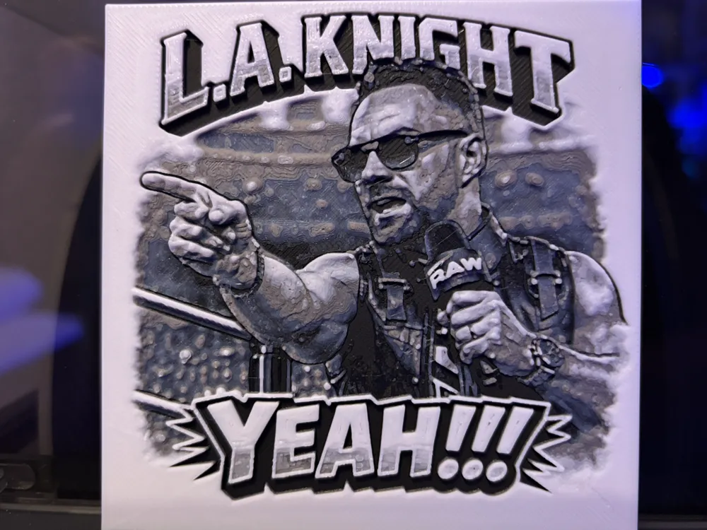 L.A. Knight YEAH!!! WWE Hueforge by Reeftank&more HueForge model: L.A. Knight YEAH!!! WWE Hueforge by Reeftank&more