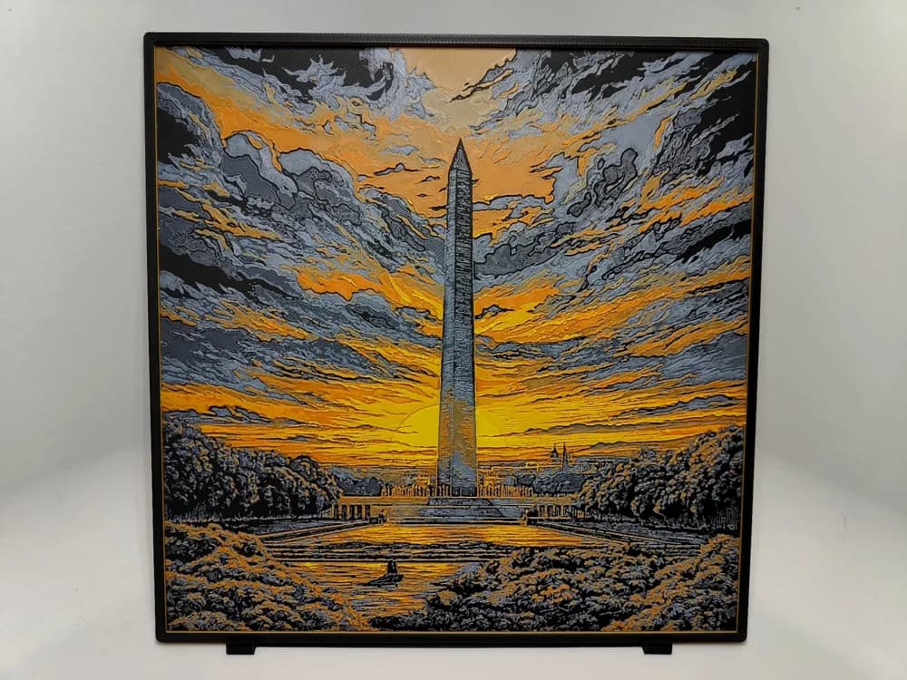 Washington Monument Sunset - Hueforge by BeaN HueForge model: Washington Monument Sunset - Hueforge by BeaN
