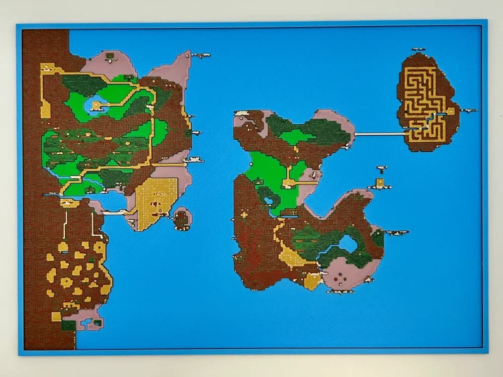Zelda 2 Hyrule World Map HueForge by CreativeDestructions HueForge model: Zelda 2 Hyrule World Map HueForge by CreativeDestructions