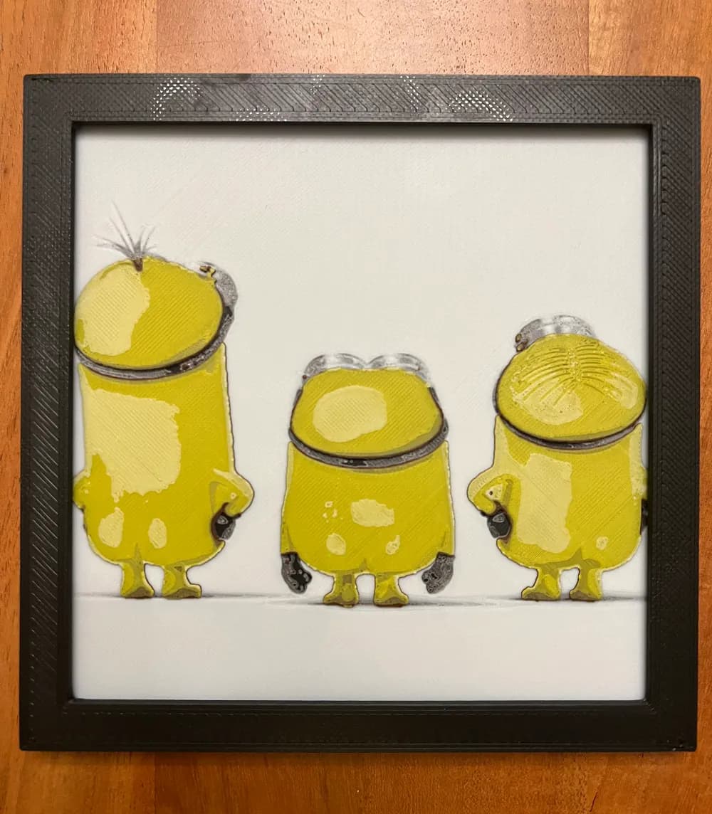 HueForge model: Minions Without Overalls by JustBe 3D Printing