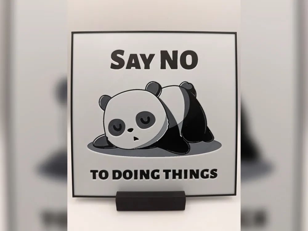 Lazy Panda Say No! HueForge Print by iPrintStuffau HueForge model: Lazy Panda Say No! HueForge Print by iPrintStuffau