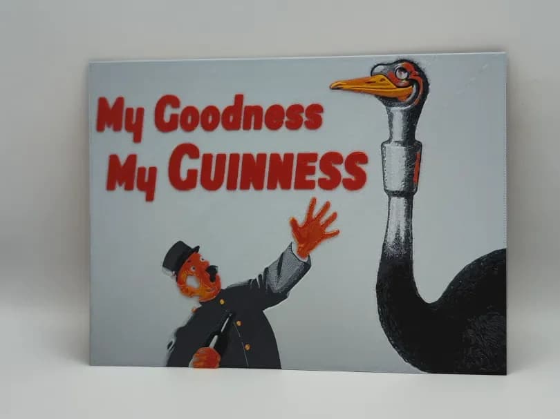 Vintage Guinness advertising poster 02 - Hueforge by Altf4-Formation HueForge model: Vintage Guinness advertising poster 02 - Hueforge by Altf4-Formation