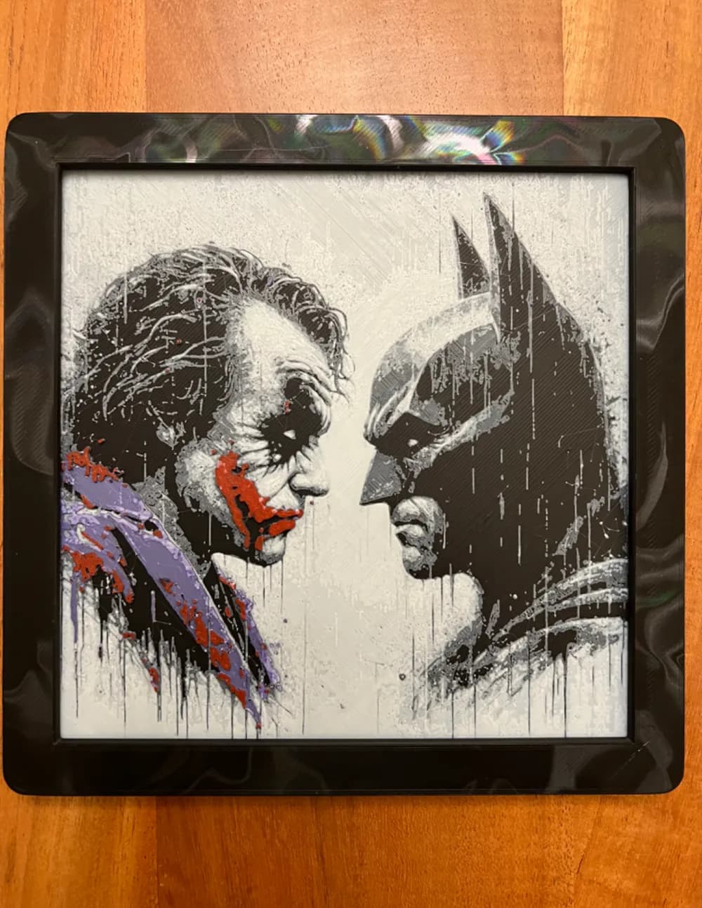 Batman Vs Joker in the Rain(Multi-Color) by JustBe 3D Printing HueForge model: Batman Vs Joker in the Rain(Multi-Color) by JustBe 3D Printing