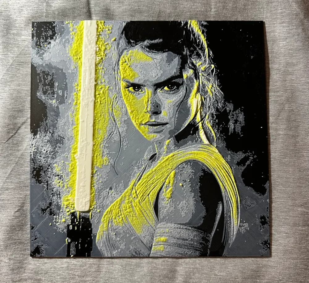 HueForge model: Rey 3-Color Hueforge by Hey Ben