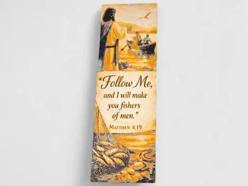 Mathew 4:19 Bible Verse 50mm by 150mm Bookmark by MythicHue's HueForge model: Mathew 4:19 Bible Verse 50mm by 150mm Bookmark by MythicHue's