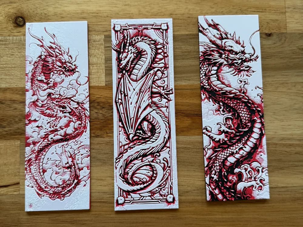 Bookmark - Dragons Set #1 by Canadian Gamer HueForge model: Bookmark - Dragons Set #1 by Canadian Gamer