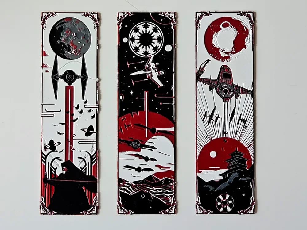 Star Wars (2) - Bookmarks Set by C3D HueForge model: Star Wars (2) - Bookmarks Set by C3D