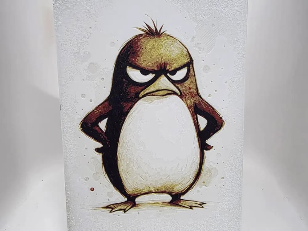 Grumpy Penguin Hueforge by Morganja HueForge model: Grumpy Penguin Hueforge by Morganja