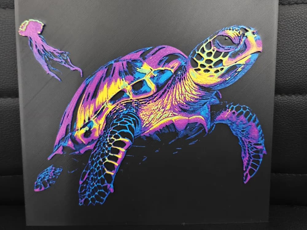 Turtle Pop Art 1 AMS only by TheHueforgeLady HueForge model: Turtle Pop Art 1 AMS only by TheHueforgeLady