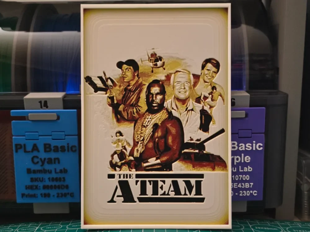 HueForge model: The A-Team Poster - Hueforge Art by Lumpy3D