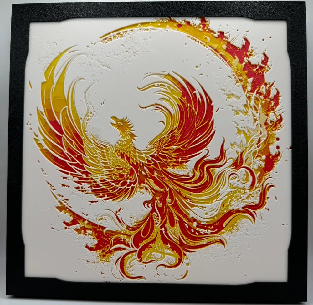 Elemental Phoenix - Fire by Canadian Gamer HueForge model: Elemental Phoenix - Fire by Canadian Gamer