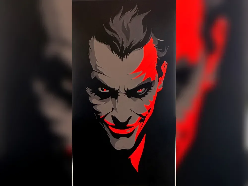 Backlit Joker Face HueForge Panel Backlit Joker Face HueForge Panel