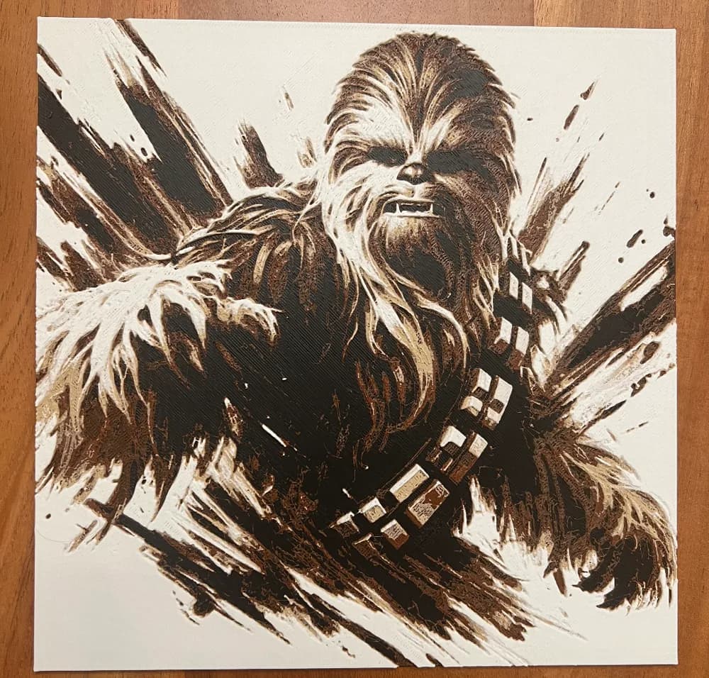 Chewbacca by JustBe 3D Printing HueForge model: Chewbacca by JustBe 3D Printing