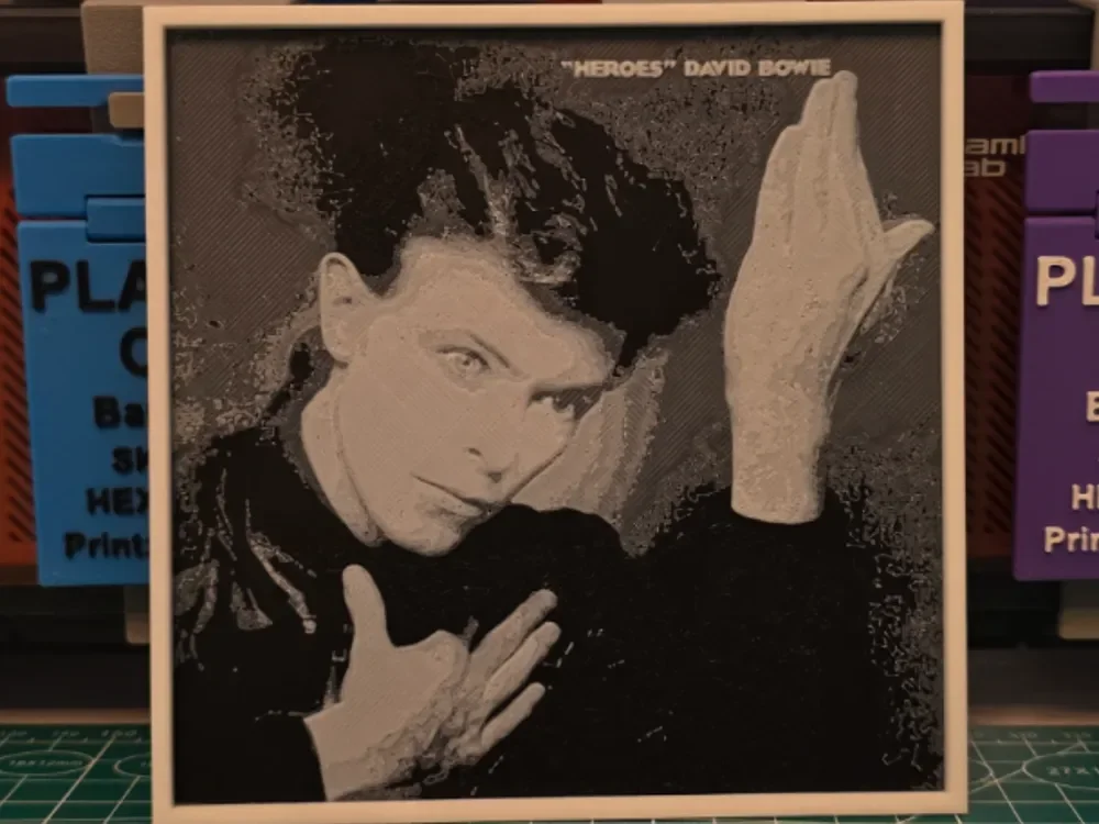 David Bowie "Heroes" Album - Hueforge Art by Lumpy3D HueForge model: David Bowie "Heroes" Album - Hueforge Art by Lumpy3D
