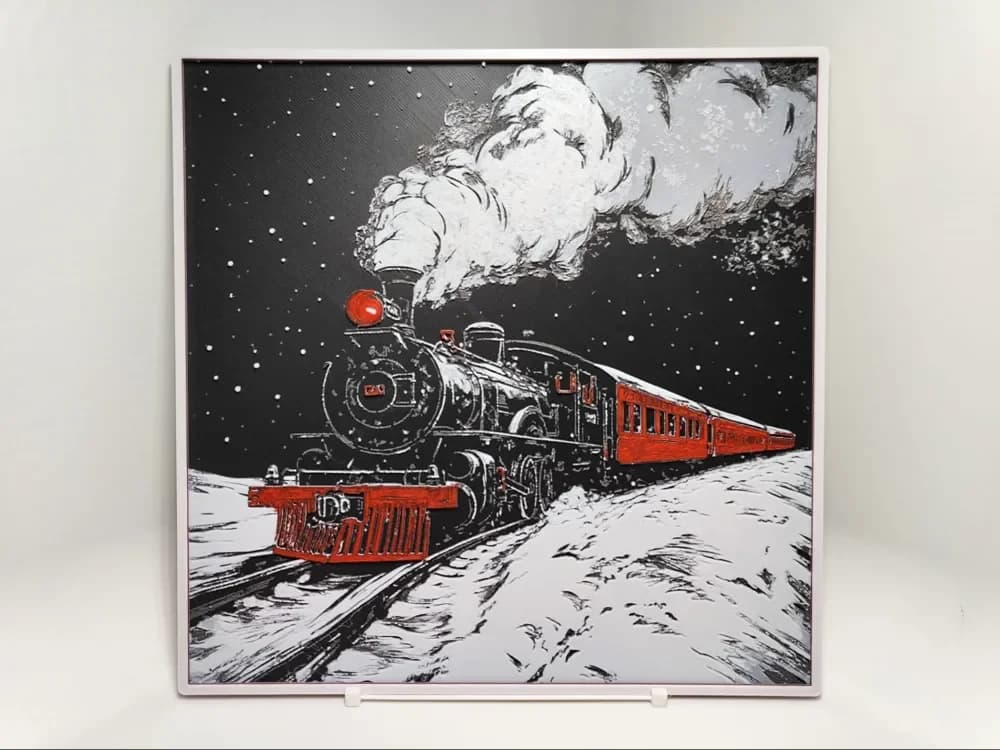 Red Polar Express - Hueforge by BeaN HueForge model: Red Polar Express - Hueforge by BeaN