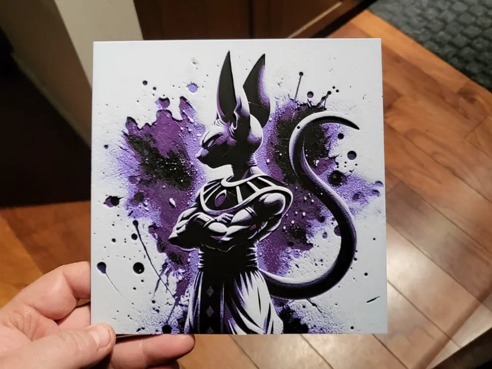 Graffiti Lord Beerus Hueforge by 3Ree Printing HueForge model: Graffiti Lord Beerus Hueforge by 3Ree Printing
