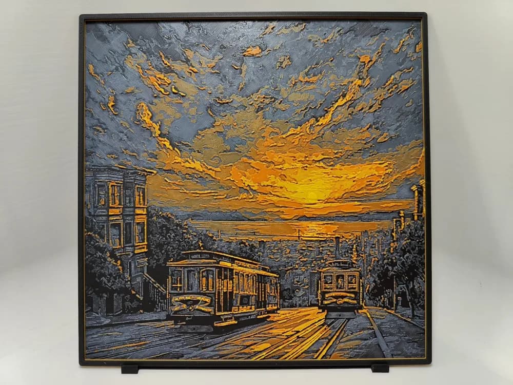 San Francisco Trams Sunset - Hueforge by BeaN HueForge model: San Francisco Trams Sunset - Hueforge by BeaN