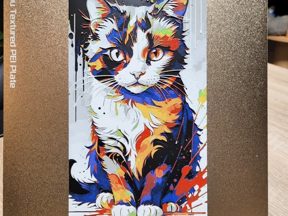 Painter cat, colorful cat - Hueforge 134x235 by Vincent111 HueForge model: Painter cat, colorful cat - Hueforge 134x235 by Vincent111