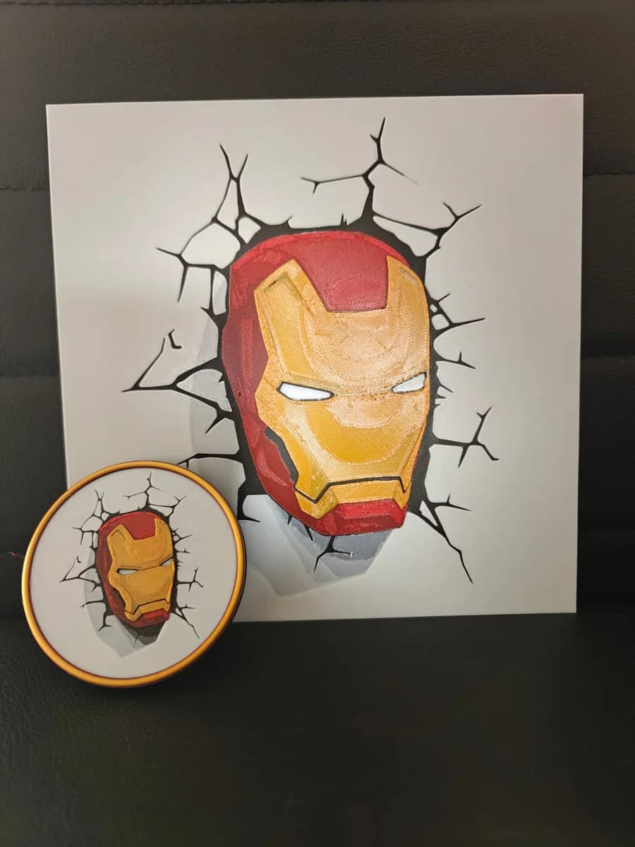 Iron Man Broken Wall Set by TheHueforgeLady HueForge model: Iron Man Broken Wall Set by TheHueforgeLady