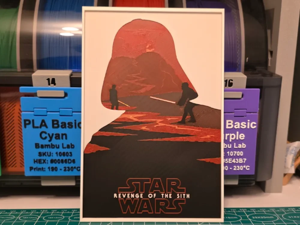 Star Wars: Episode III Revenge of the Sith Poster by Lumpy3D HueForge model: Star Wars: Episode III Revenge of the Sith Poster by Lumpy3D