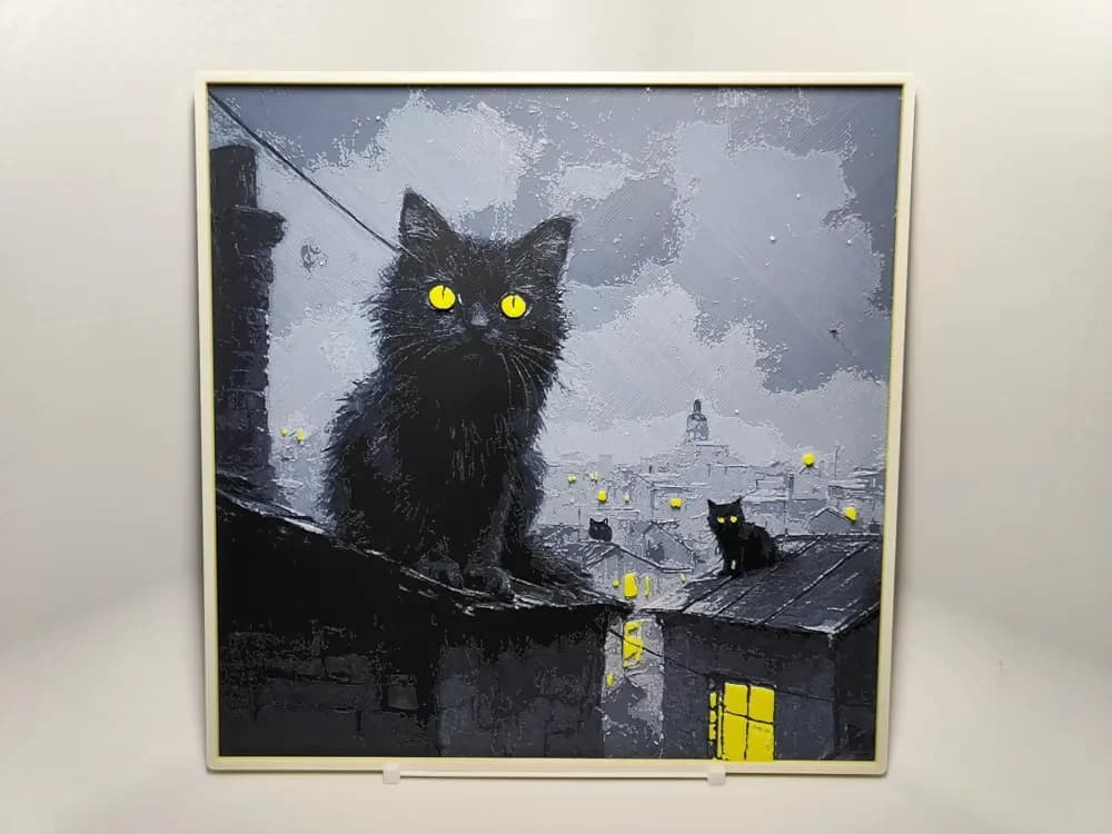 HueForge model: Cats on Rooftop #2 - Hueforge by BeaN