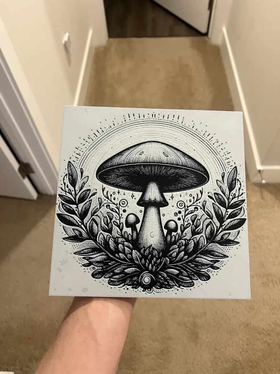 Mushroom Art Sign by RP47 Designs HueForge model: Mushroom Art Sign by RP47 Designs