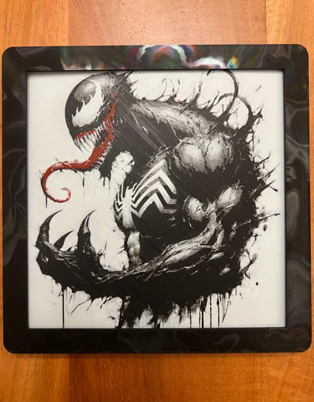 Venom with Red Tongue by JustBe 3D Printing HueForge model: Venom with Red Tongue by JustBe 3D Printing