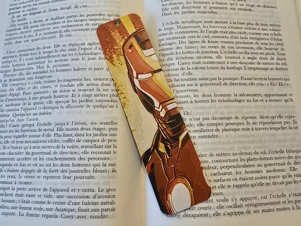 Bookmark iron Man by Kactus Fpv HueForge model: Bookmark iron Man by Kactus Fpv