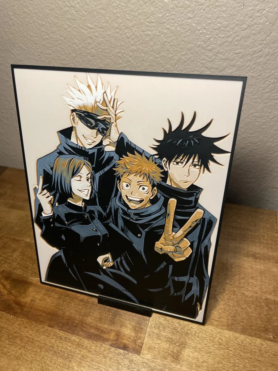 The Crew - Jujutsu Kaisen by Cloudy Nostalgia HueForge model: The Crew - Jujutsu Kaisen by Cloudy Nostalgia