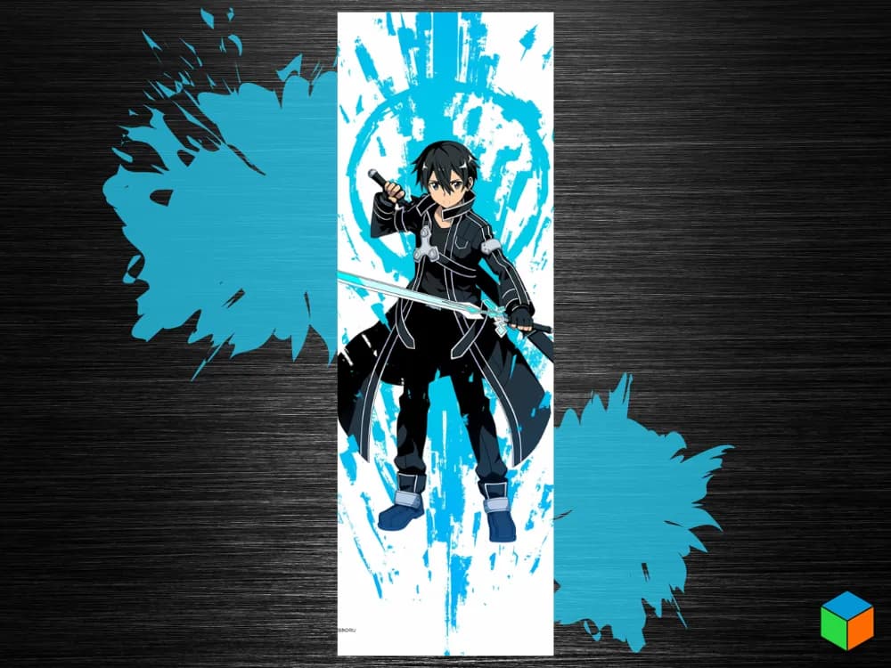 Kirito Bookmark – The Black Swordsman by 3D Prints By Vic HueForge model: Kirito Bookmark – The Black Swordsman by 3D Prints By Vic