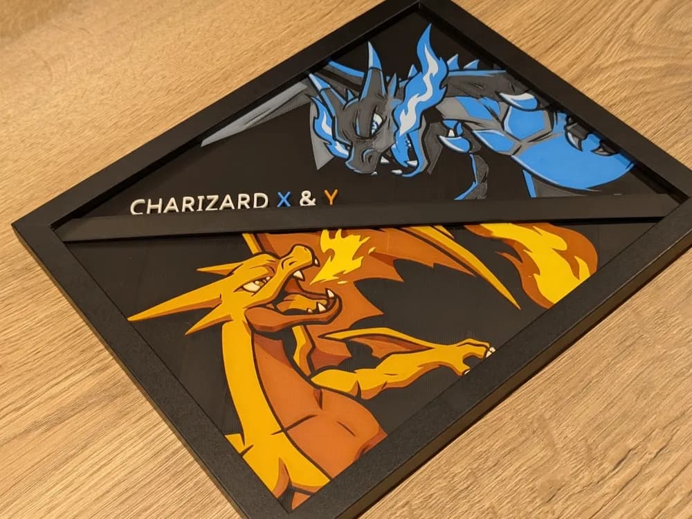 Charizard X & Y Hueforge 10x8 by Nextopia HueForge model: Charizard X & Y Hueforge 10x8 by Nextopia