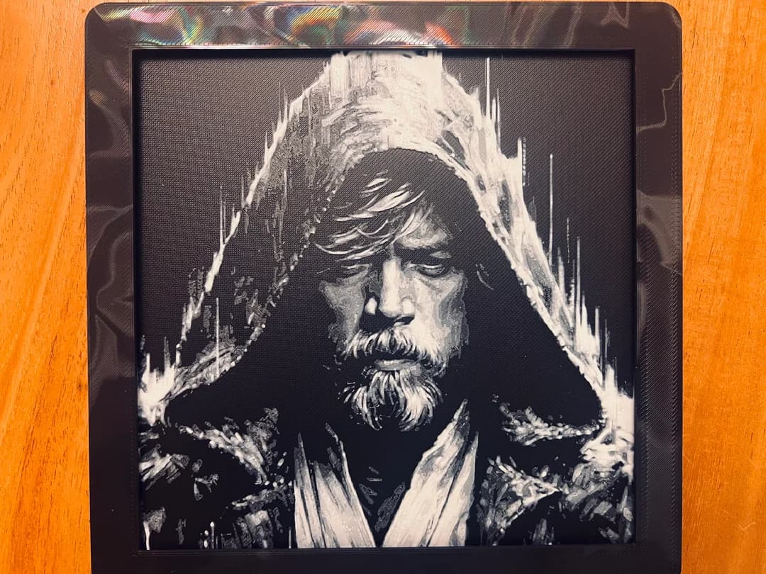 Luke Skywalker Close Up(Black and White) by JustBe 3D Printing HueForge model: Luke Skywalker Close Up(Black and White) by JustBe 3D Printing