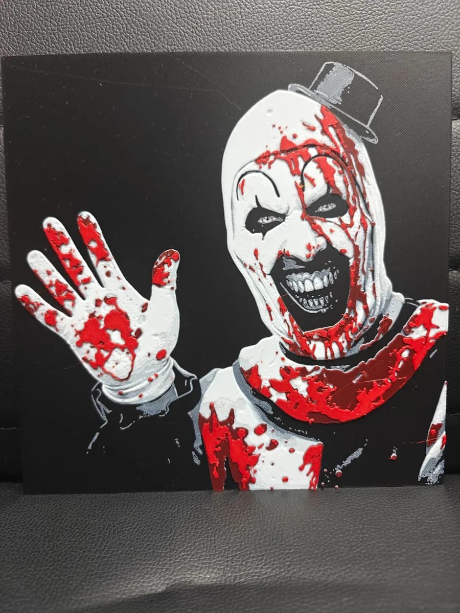 HueForge model: Art the Clown Terrifier by TheHueforgeLady