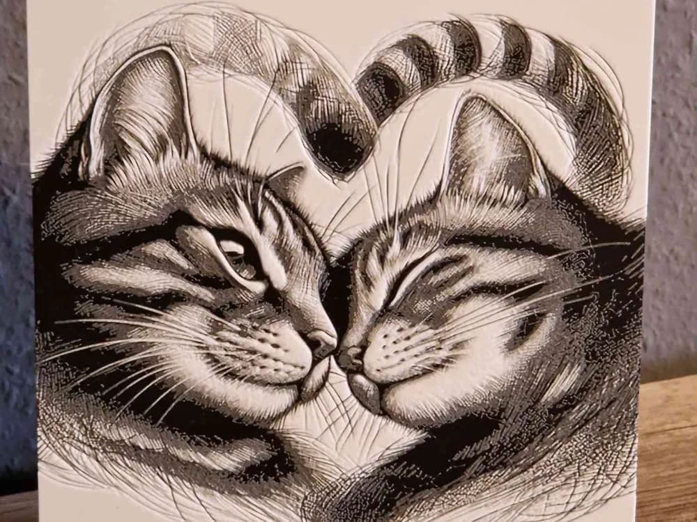 Cat Love Picture by Schuettdesign HueForge model: Cat Love Picture by Schuettdesign