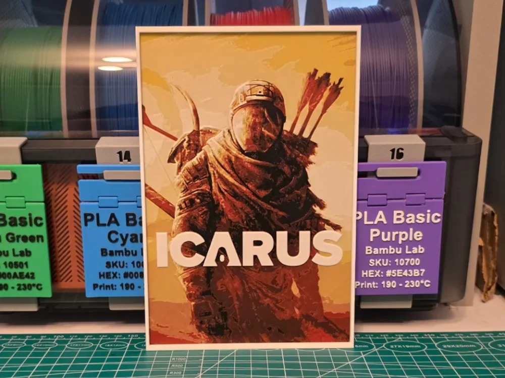 HueForge model: ICARUS Game Poster - Hueforge Art by Lumpy3D