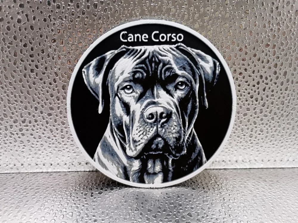 Cane Corso Coaster hueforge by Borishotch Industries HueForge model: Cane Corso Coaster hueforge by Borishotch Industries