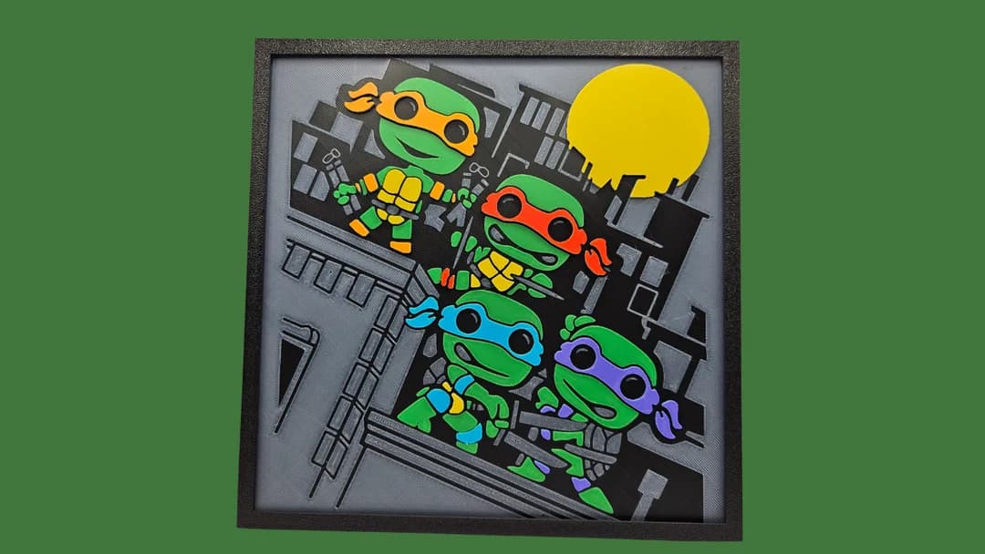 TMNT Night Crew by BusyKikiBee HueForge model: TMNT Night Crew by BusyKikiBee