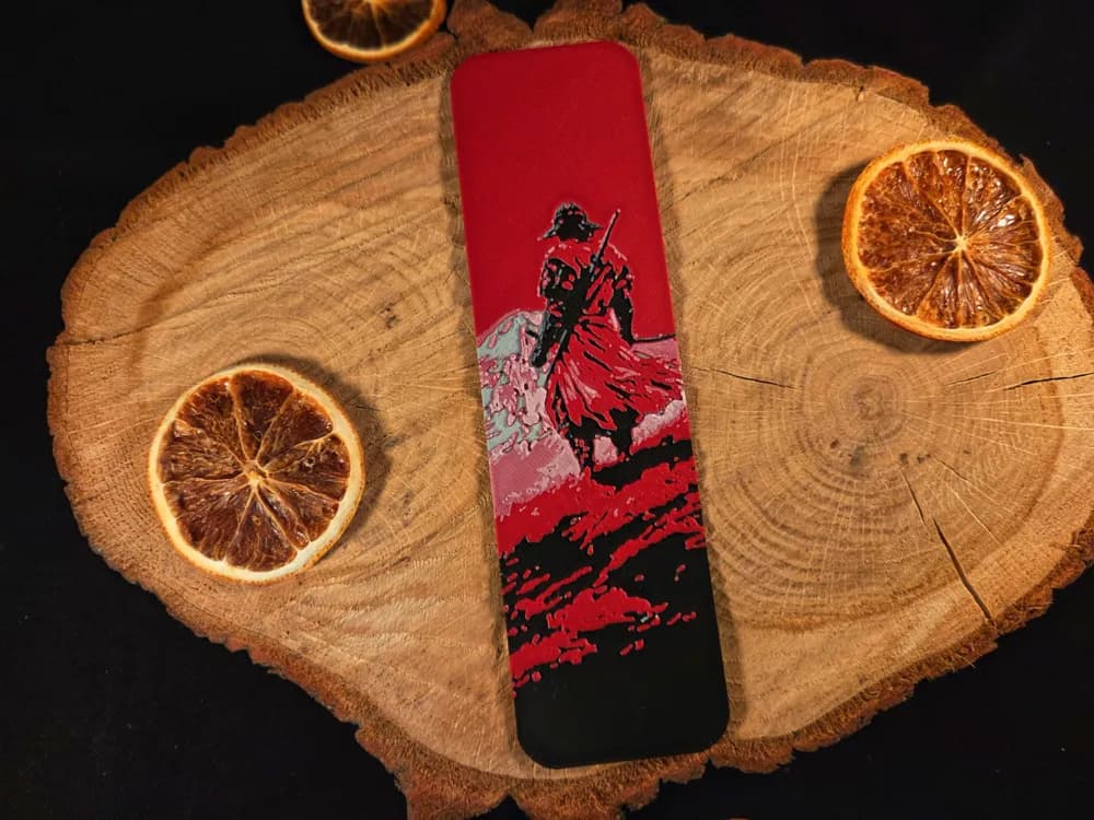 Scarlet Vengeance bookmark by EternalDesigns3D HueForge model: Scarlet Vengeance bookmark by EternalDesigns3D