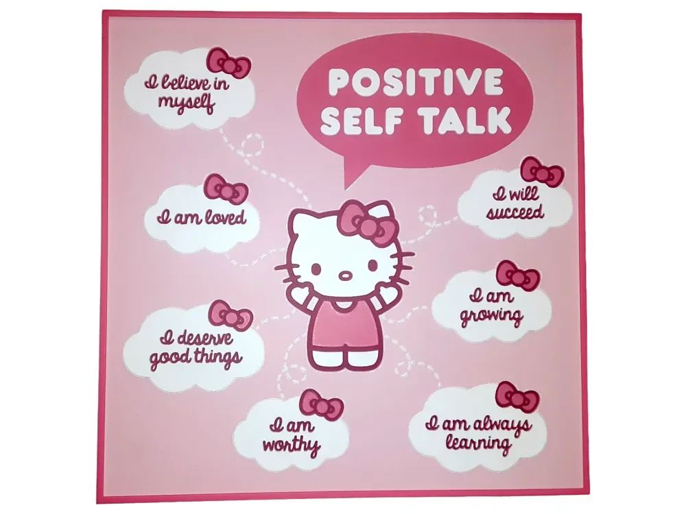 Hello Kitty Positive Self Talk Hueforge Sanrio by Elsie Moonshadow HueForge model: Hello Kitty Positive Self Talk Hueforge Sanrio by Elsie Moonshadow
