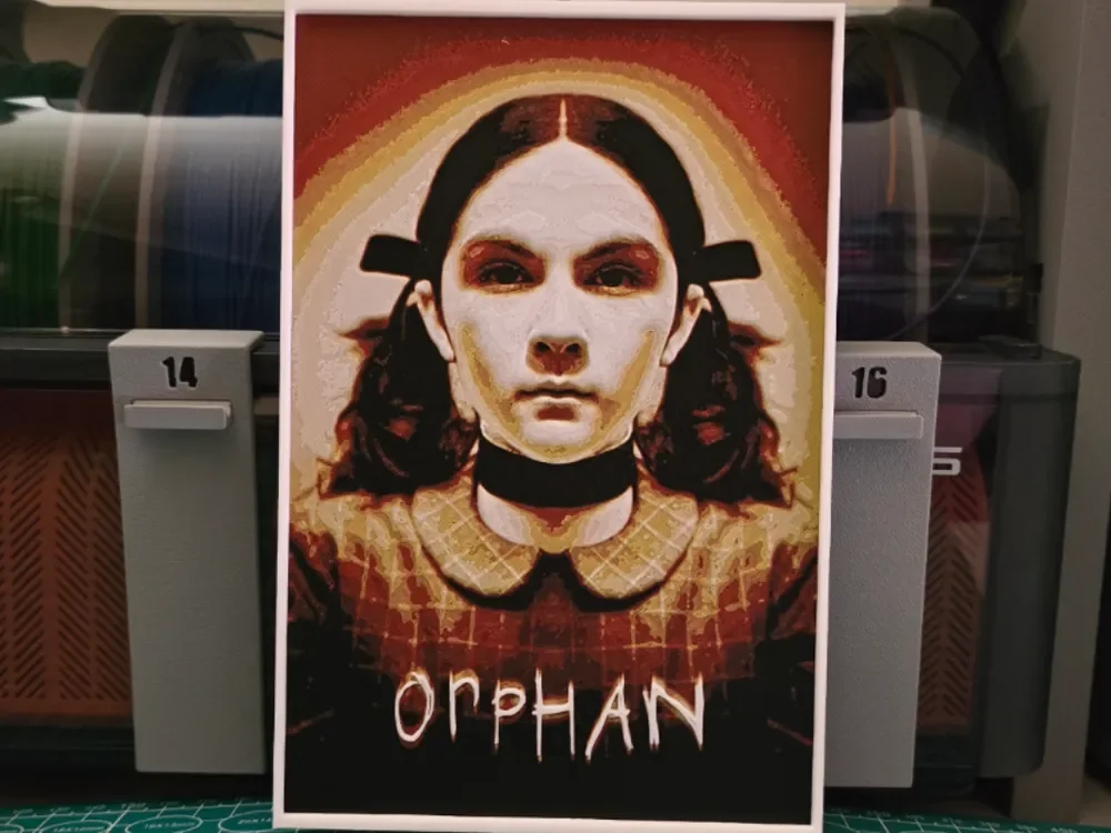 Orphan Movie Poster - Hueforge Art by Lumpy3D HueForge model: Orphan Movie Poster - Hueforge Art by Lumpy3D
