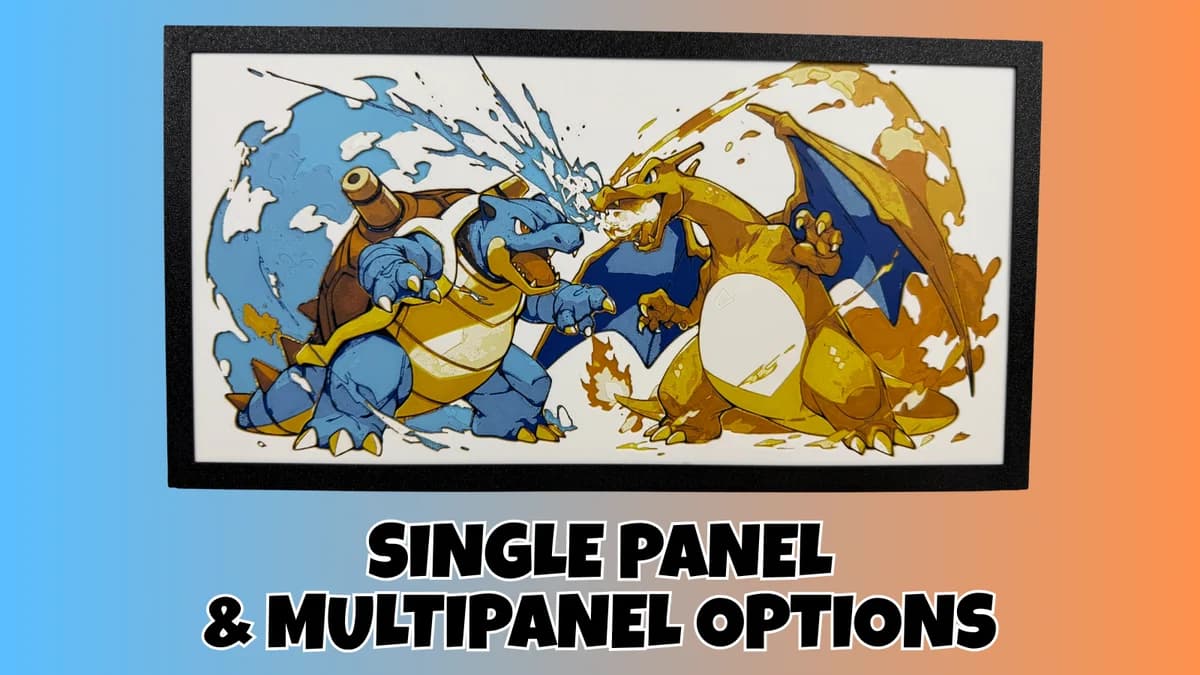 HueForge model: Blastoise vs Charizard by Canadian Gamer