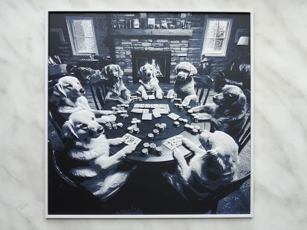 Dogs playing poker - Hueforge