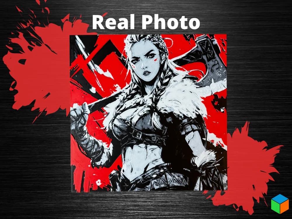 HueForge model: Viking Warrior – Shieldmaiden Fury - Poster by 3D Prints By Vic